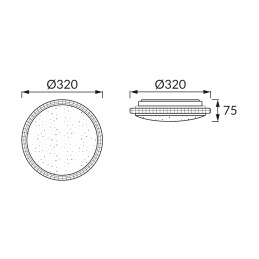 Ceiling LED light fitting pryzma led c 16w cct