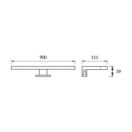 Kylpyhuoneen LED-valaisin Roxana LED 15 W musta NW