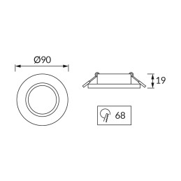 Recessed GU10 luminaire body Selena transparent