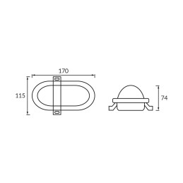 Hermetiškas laivo žibintas LED - tryton led l 11w juodas nw