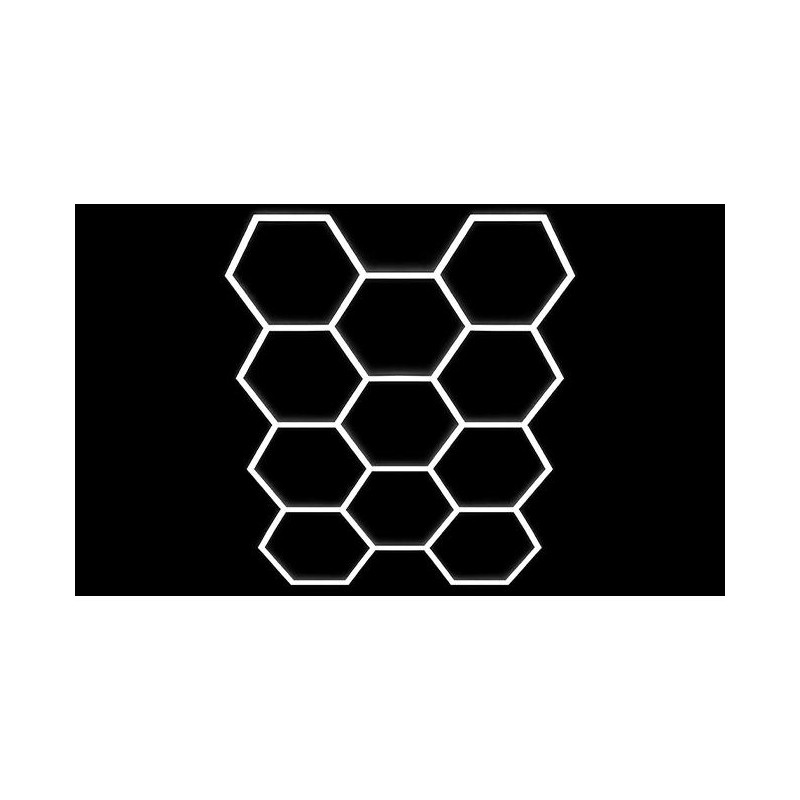 LED Hexagon светильник для гаража 460 Вт, 6500K, 11 сегментов, 419×301 см