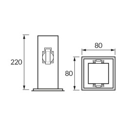 Lauko kištukinis lizdas Port22, 2 x 230 V, juodas