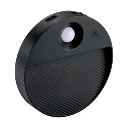 Trepiastme valgusti,öövalgusti taaslaetav PIR CCT ümar must