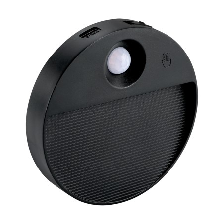 Trepiastme valgusti,öövalgusti taaslaetav PIR CCT ümar must