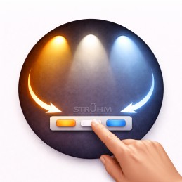 Rechargeable PIR CCT night light for stair treads black