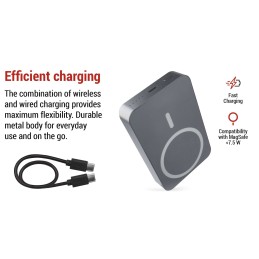 Varavirtalähde 20 W + langaton + MagSafe mini 10 000 mAh PD, harmaa