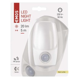 LED naktinė lemputė su judesio jutikliu, 90 lm, su jungikliu