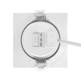 Upotettava valaisin Moni Led 5 W, CCT: lämmin, neutraali, kylmä, valkoinen, neliönmuotoinen