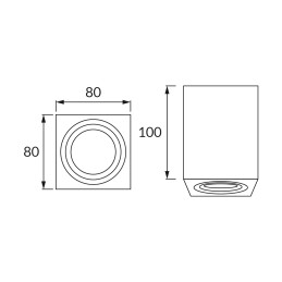 Led kohtvalgusti laevalgusti Indi kandiline gu10 must