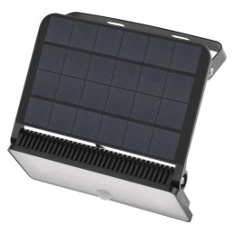 Saulės energija maitinamas LED prožektorius-sodo šviestuvas Solo su PIR jutikliu, 1600 lm, neutralios spalvos, juodas