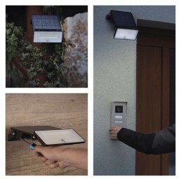Aurinko-LED-valonheitin, puutarhavalaisin Solo, PIR-anturilla, 1600 lm, neutraali, musta