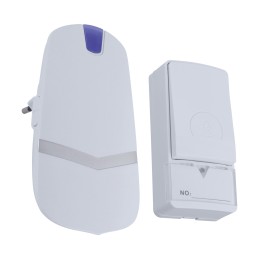Ocean 230V wireless doorbell, battery-free button, white