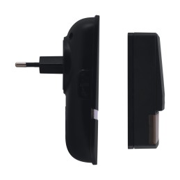 Ocean 230V wireless doorbell, battery-free button, black