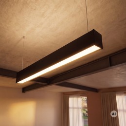 Lineaarne CCT LED valgusti DAN, must, 18W, 60cm