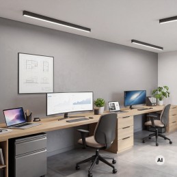 Lineaarne CCT LED valgusti DAN, must, 36W, 120cm