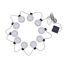 Aurinkoenergialla toimiva LED-valoketju Mulga 3 W, lämmin, musta