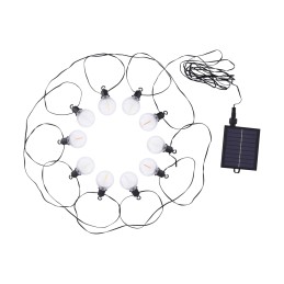 Glasi 3W RGBY filament solar-powered LED string lights, black