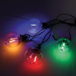 Glasi 3W RGBY filament solar-powered LED string lights, black
