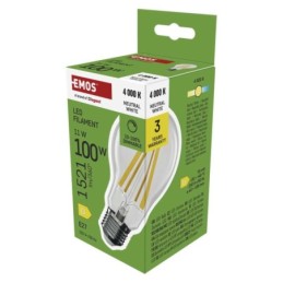 LED pirn Filament A60 / E27 / 11 W (100 W) / 1 521 lm / Neutraalne valge / dimmerdatav