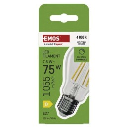 LED pirn Filament A60 / E27 / 7.5 W (75 W) / 1 055 lm / Neutraalne valge / dimmerdatav