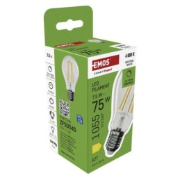 LED pirn Filament A60 / E27 / 7.5 W (75 W) / 1 055 lm / Neutraalne valge / dimmerdatav