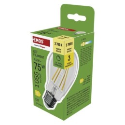 LED pirn Filament A60 / E27 / 7.5 W (75 W) / 1 055 lm / soe valge / dimmerdatav
