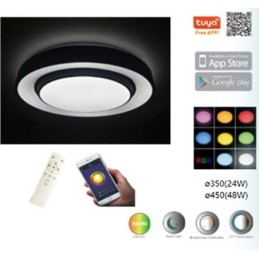Smart RGBW LED plafoon / laevalgusti 48W 3600LM pult +TUYA 480mm