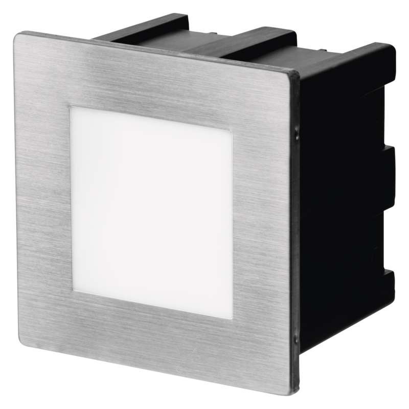 LED įleidžiamas laiptų/sieninis lauko šviestuvas 1,5 W IP65 80x80 šiltos baltos spalvos