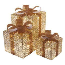LED decoration gift box, warm white, gold