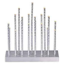 Adventtikynttilä 19x LED, hopea, 3x AA, 28,5 cm.