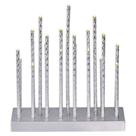 Свеча адвента 19x LED, серебро, 3x AA, 28,5 см