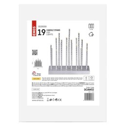 Advento žvakė 19x LED, sidabrinė, 3x AA, 28,5 cm