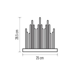 Свеча адвента 19x LED, серебро, 3x AA, 28,5 см