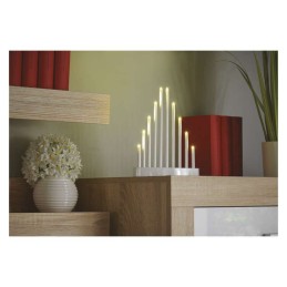 LED Advent Candle, white, timer, 10x led warm white, 3x AA