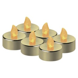LED decorative tea candle 6 pcs, CR2032, gold colour
