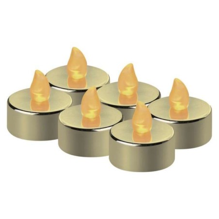 LED decorative tea candle 6 pcs, CR2032, gold colour