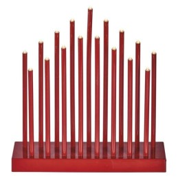 LED Advento žvakė raudona, 28,5 cm, 3x AA, laikmatis, šilta balta šviesa