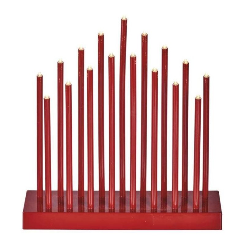 LED Advendiküünal punane, 28.5cm, 3x AA, taimer, soe valge