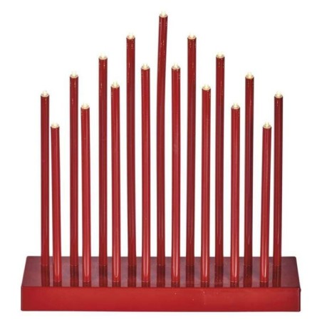 LED Advendiküünal punane, 28.5cm, 3x AA, taimer, soe valge