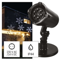 LED Christmas projector - white snowflakes IP44