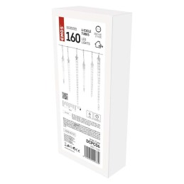 LED-jouluvalot jääpuikoilla, 6 kpl, 2 m, ulko- ja sisävalo, kylmänvalkoinen.