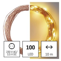 LED-valoketju nano wire 10m lämmin IP44, on/off ajastin