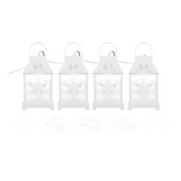 LED apšvietimo žibintai su projekcija ant žemės, 4 vnt., šaltas