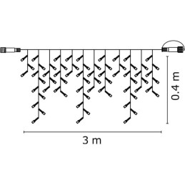 Professional LED 40 + 10 flashing Christmas lights 3m.warm + power adapter with wire