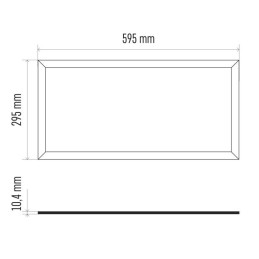 LED panelė, įmontuojama, 300x600, 19 W, 1800 lm, IP20, neutrali balta