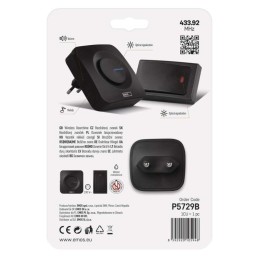 Baterijų nereikalaujantis durų skambutis 220 V P5729B belaidis juodas