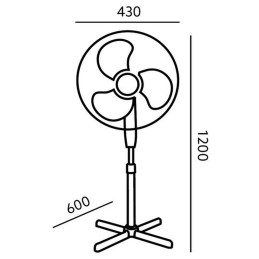 FLOOR FAN 45 W WITH REMOTE CONTROL BLACK
