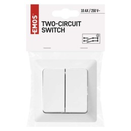 Two-button switch, recessed type