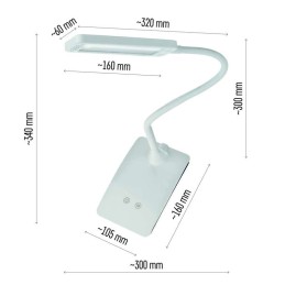 LED stalo lempa su reguliuojamu apšvietimu 360lm 6W WW/ NW/ CW balta