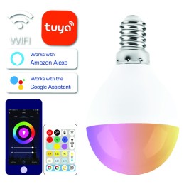 Smart RGB LED bulb remote control WiFi G45 E27 5W 480LM